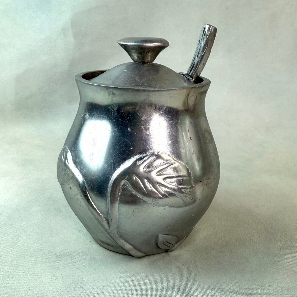 Vintage Charter Club Eden Grove Raised Leaves Textured Spoon Sugar Bowl
